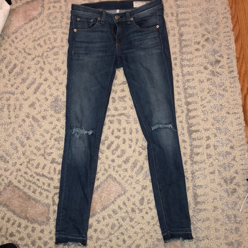 Distressed rag and bone jeans